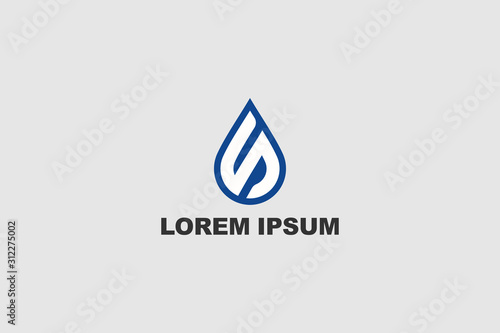 LETTER S WITH WATER DROP SHAPE VECTOR LOGO TEMPLATE