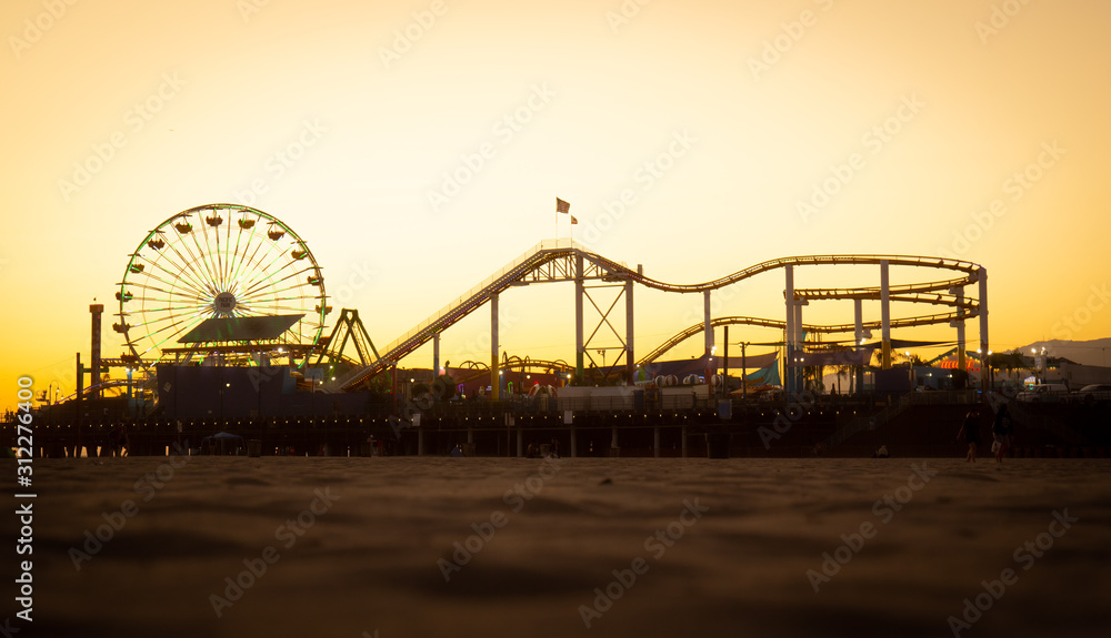 Los Angeles, USA - Santa Monica Pier - Sunset, Sonnenuntergang