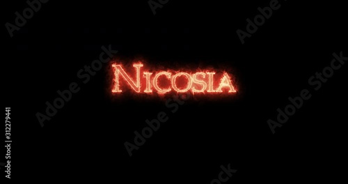 Nicosia written with fire. Loop photo