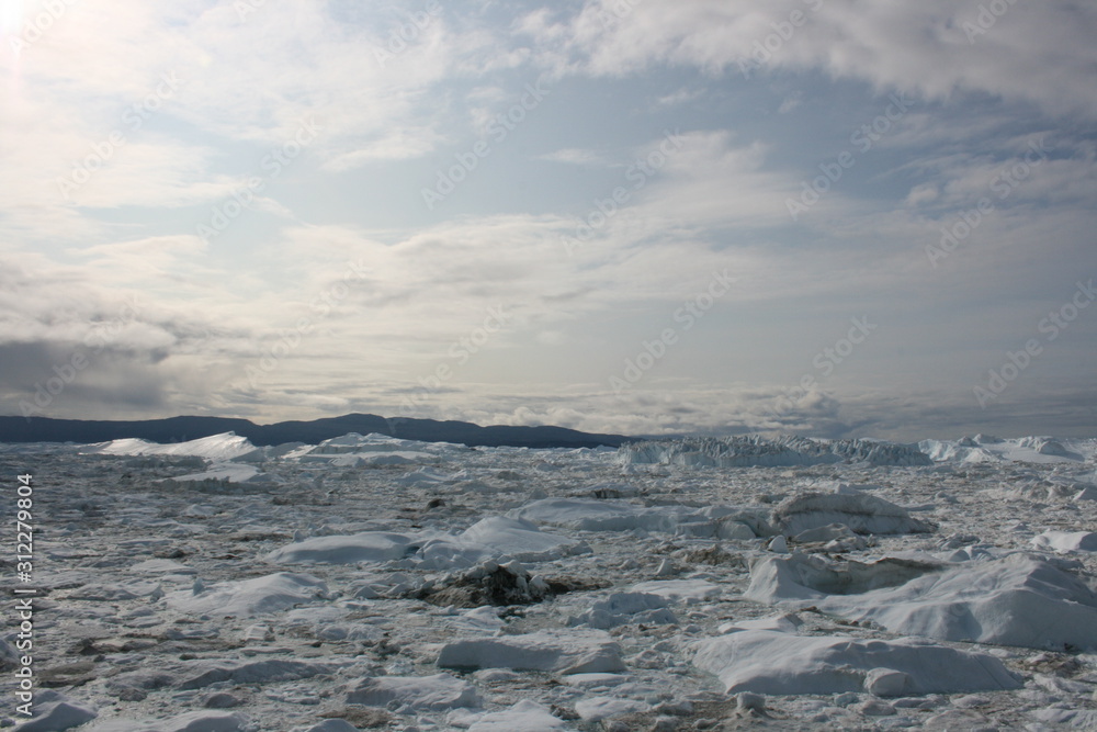 Obraz premium Illussat Icefjord greenland sky