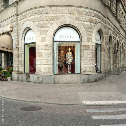 luxury Gucci store in Stockholm Stock Photo | Adobe Stock