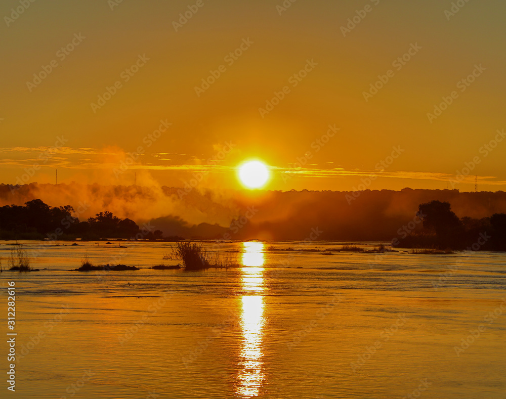 Naklejka premium Victoria Falls at Sunset