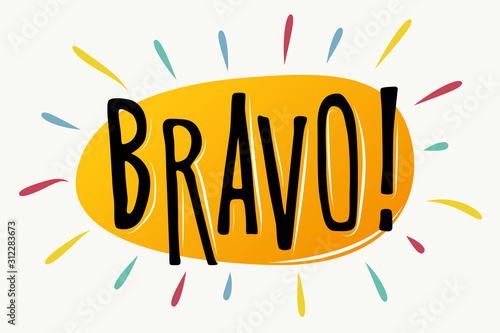 Foto Bravo lettering vector text banner
