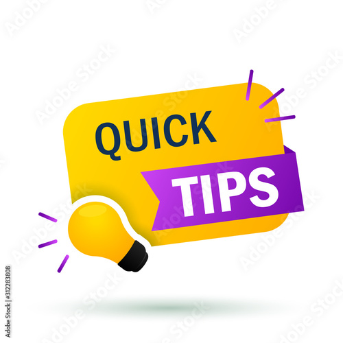 Quick tips yellow sticker