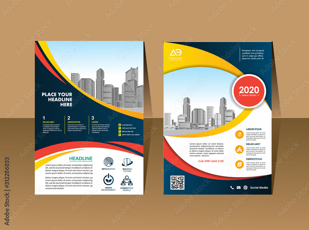 Corporate flyer, layout template. with elements and placeholder for picture. Corporate flyer, layout template. with elements and placeholder for picture.