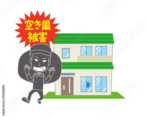 空き巣　一戸建て　住宅　家　泥棒　強盗　窃盗　犯罪　被害