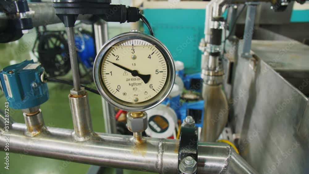 meter pointer moves showing pressure level on pipeline meter pointer moves showing pressure level on pipeline
