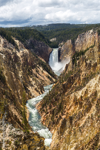 Lower Falls of the Grand Canyon of the Yellowstone National Park  Wyoming USA