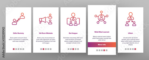 Referral Marketing Onboarding Mobile App Page Screen Vector. Internet And Communication Friend Recommendation, Referral Link And Dollar Coin Illustrations