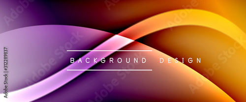 Dynamic trendy fluid color gradient abstract background with flowing wave lines. Vector Illustration