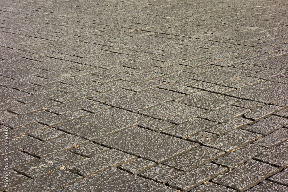 Obraz premium 石畳み状の敷石のある広い歩道広場