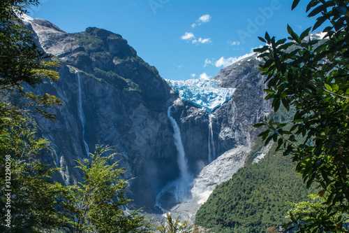 Ventisquero Colgante (Hanging Glacier) in Queulat National Park, Patagonia, Chile
