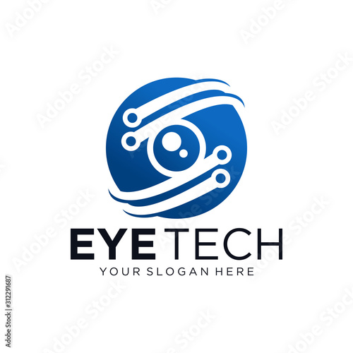 Modern Logo Innovative Concept Eye Technology Stock Vector illustration