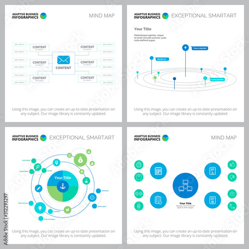 Creative charts set for marketing report, workflow layout