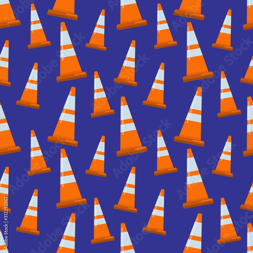 safety cone seamless pattern vector illustration background photo