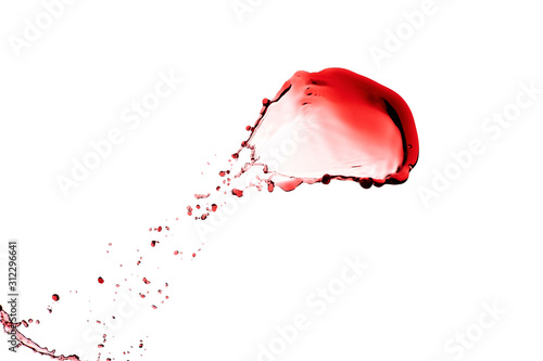 Red wine on white backgroundSplashes of red wine isolated on a white background photo