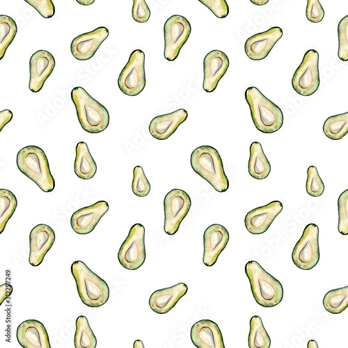 avocado pattern with animal print  leopard and Safari pattern. Avocado watercolor and marker graphics and delicate watercolor transitions