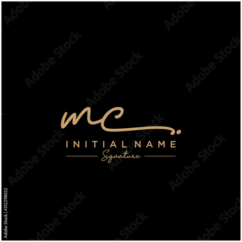 Letter MC Signature Logo Template Vector