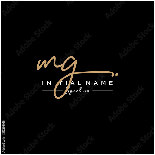 Letter MG Signature Logo Template Vector