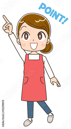 主婦 女性 エプロン イラスト 素材