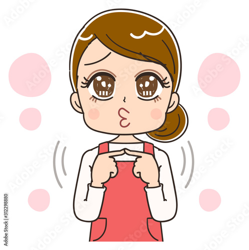 主婦 女性 エプロン イラスト 素材
