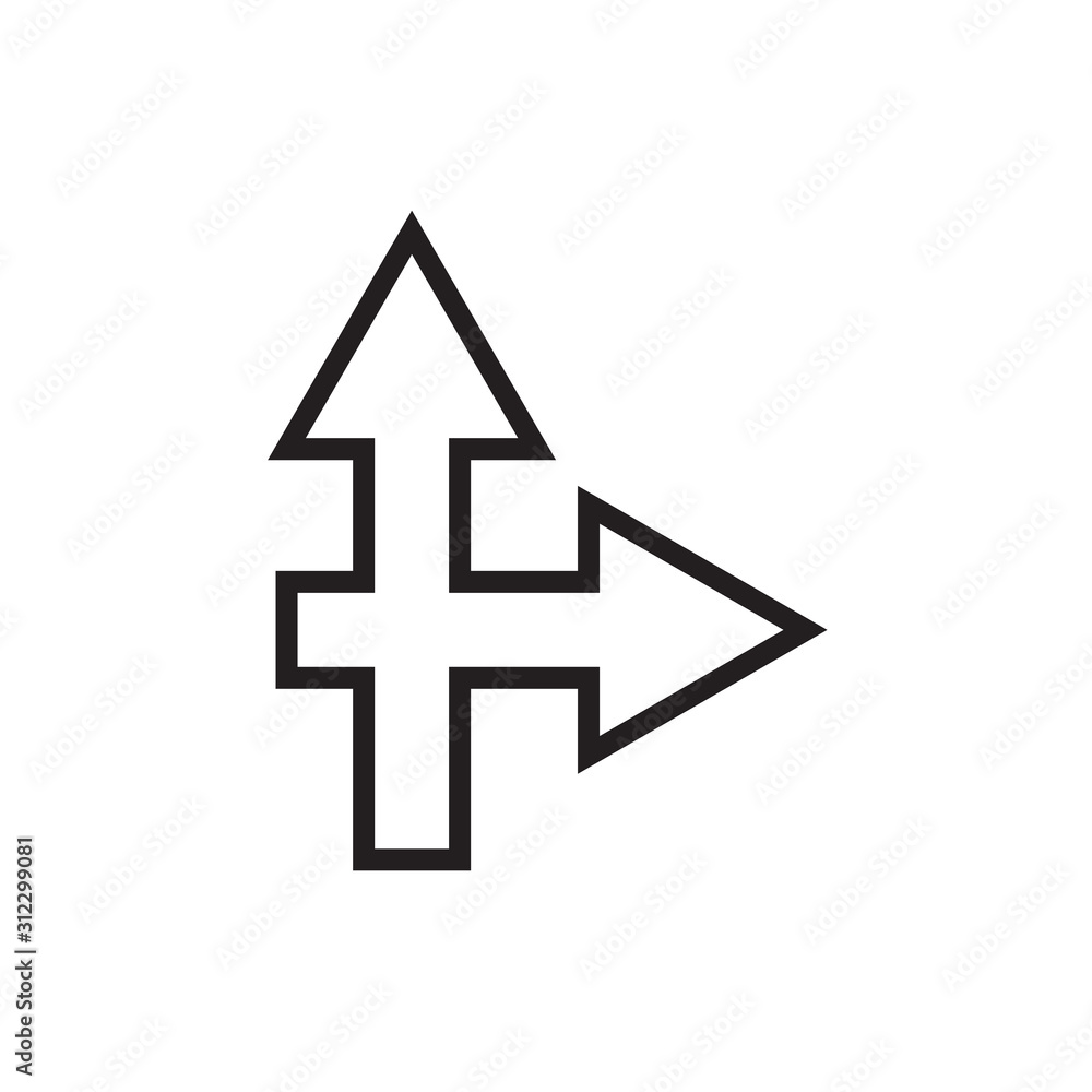 Way direction icon design template vector isolated Way direction icon design template vector isolated