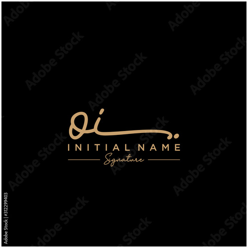 Letter OI Signature Logo Template Vector