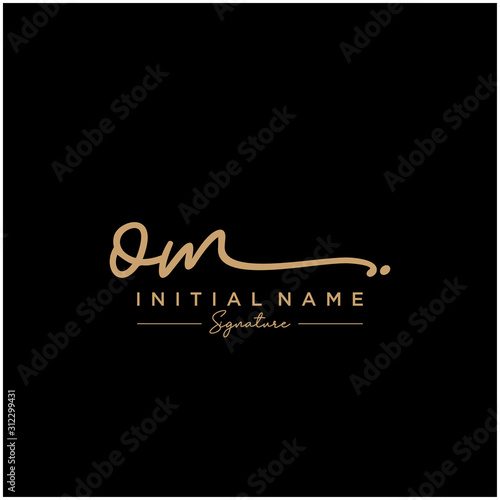Letter OM Signature Logo Template Vector