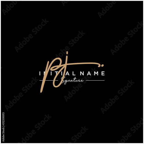 Letter PJ Signature Logo Template Vector