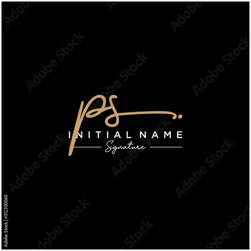 Letter PS Signature Logo Template Vector