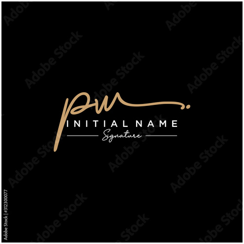 Letter PW Signature Logo Template Vector