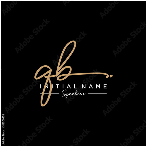 Letter QB Signature Logo Template Vector photo