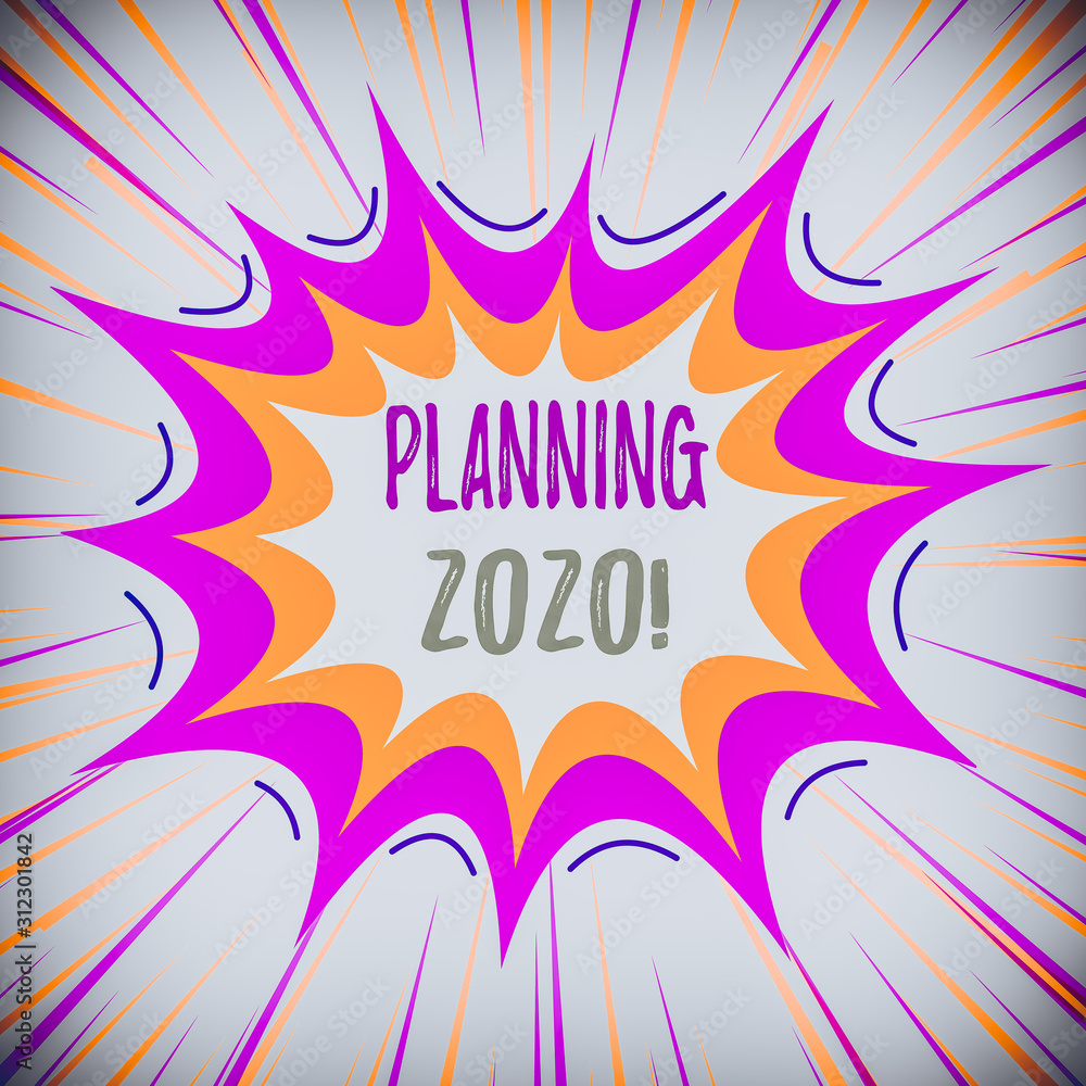 Text sign showing Planning 2020. Business photo text process of making plans for something next year Asymmetrical uneven shaped format pattern object outline multicolour design