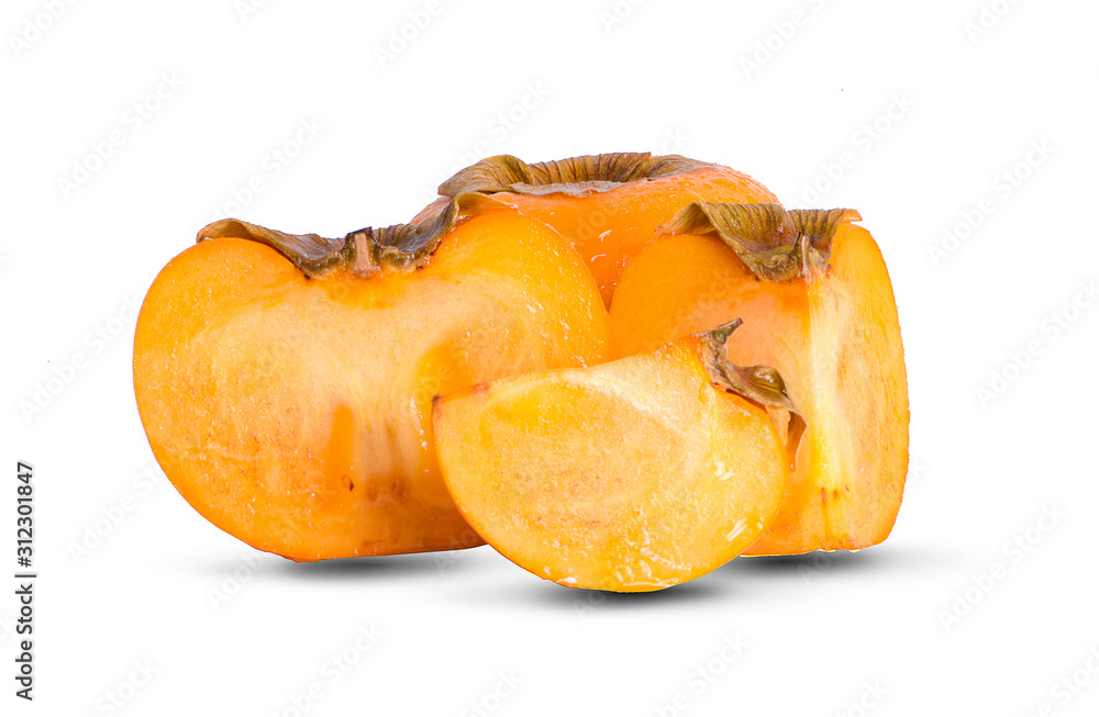 persimmon fruit an isolated on white background