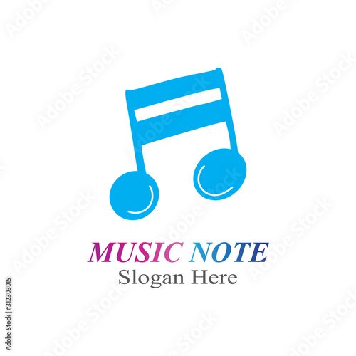 Music note logo icon creative template vector