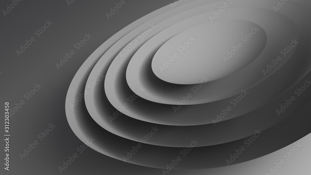 Obraz premium Round minimal object. Abstract geometric installation, 3 d
