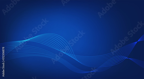 Abstract technology blue background. Lines wave. Vector illustration