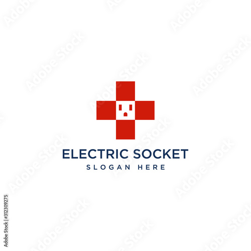 electrical repair logo design, or plus sign with a socket