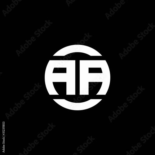 AA logo monogram isolated on circle element design template