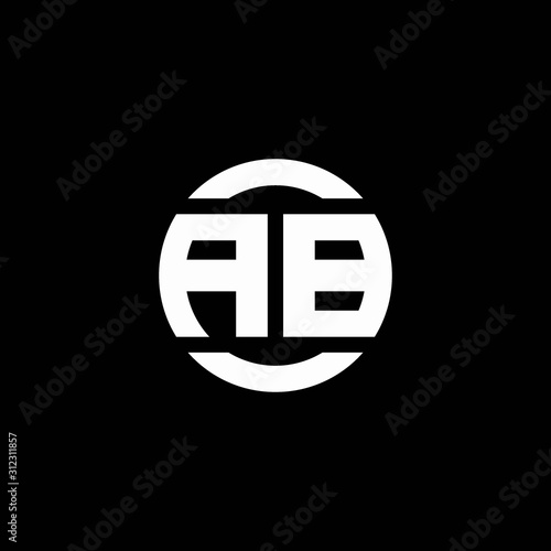 AB logo monogram isolated on circle element design template