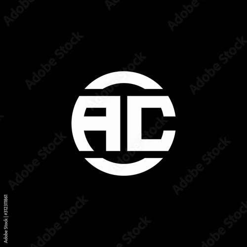 AC logo monogram isolated on circle element design template