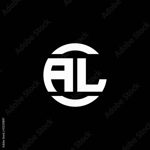 AL logo monogram isolated on circle element design template