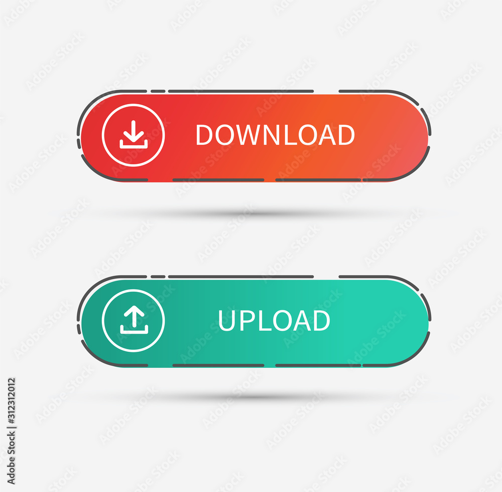 Download and upload button. Vector illustration Download and upload button. Vector illustration