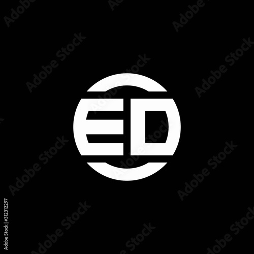 ED logo monogram isolated on circle element design template