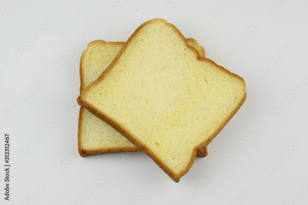 Sliced of yellow bread on white background Sliced of yellow bread on white background