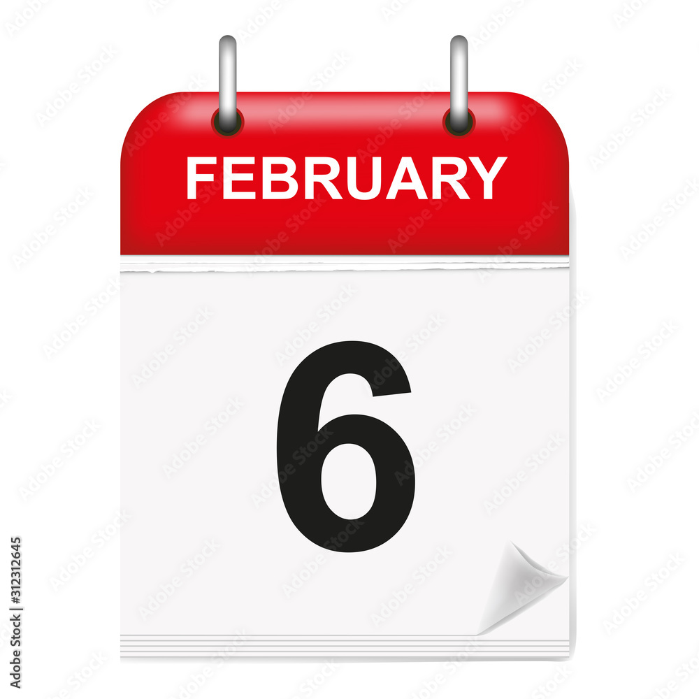 Daily calendar February day 6 Daily calendar February day 6