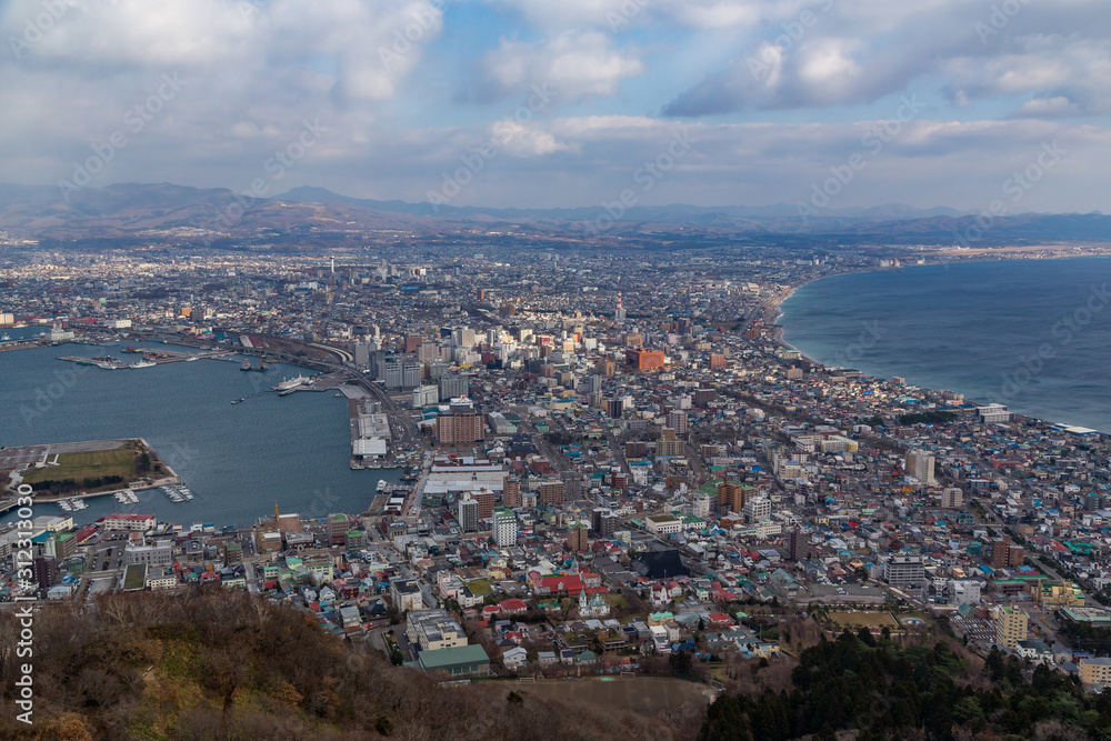 Aerial view of Otaru daytime