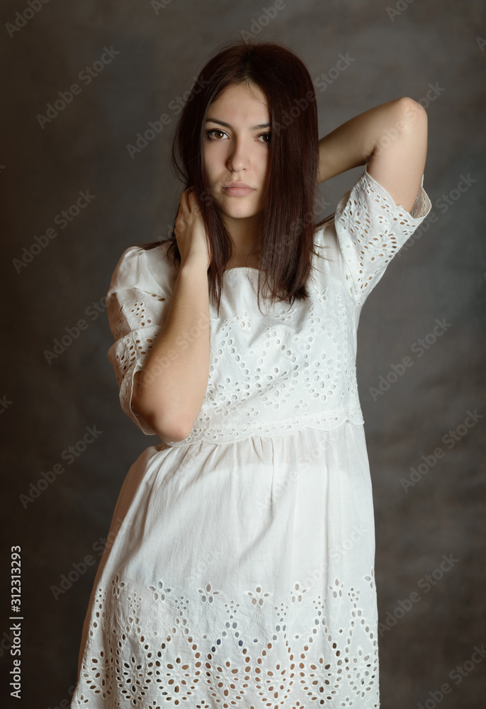 Portrait of a beautiful young brunette. Portrait of a beautiful young brunette.