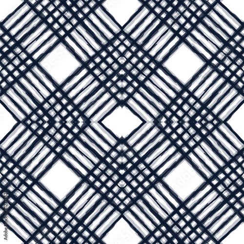 Blue Chevron Vector Seamless Pattern.