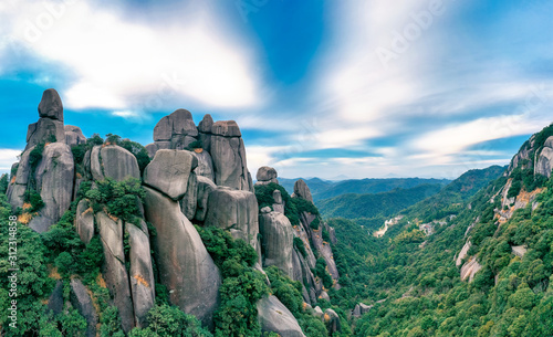 Aerial view of taimu mountain in ningde city, fujian province, China photo